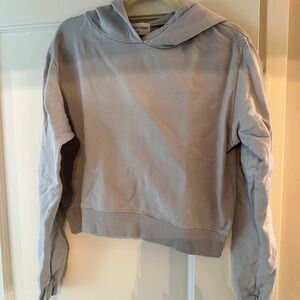 Cotton Citizen Gray Relaxed Fit Cropped Hoodie